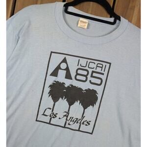 Vintage 80s Artificial Intelligence AI IJCAI Los Angeles Blend Tech Shirt Large